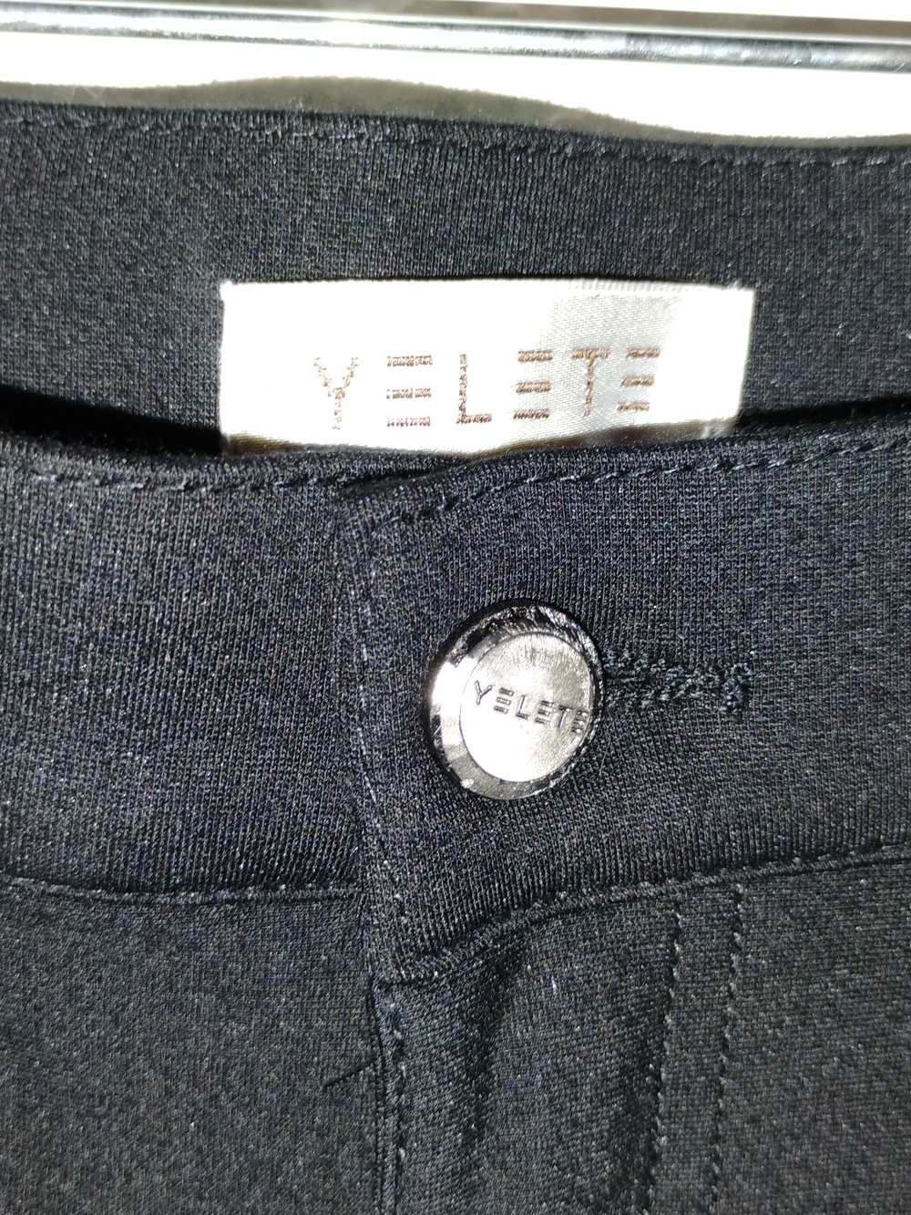 YELETE Black High-Rise Jeans with Branded Button Medium